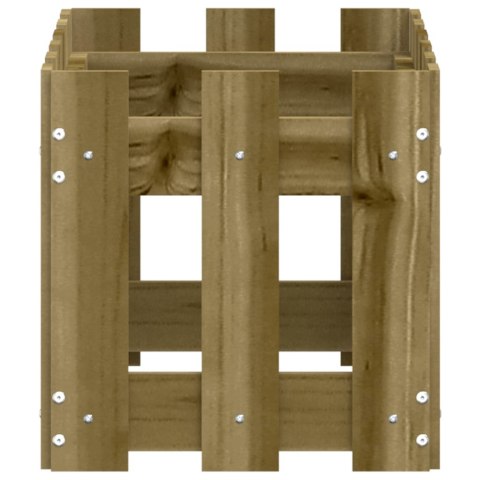 DONICA OGRODOWA Z PŁOTKIEM 60X30X30CM IMPREGNOWANA SOSNA