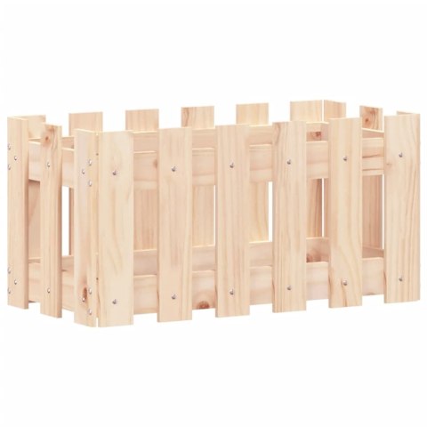 DONICA OGRODOWA Z PŁOTKIEM 60X30X30CM LITE DREWNO SOSNOWE