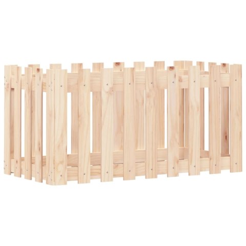 RABATA OGRODOWA Z PŁOTKIEM 100X50X50CM LITE DREWNO SOSNOWE