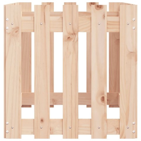 RABATA OGRODOWA Z PŁOTKIEM 100X50X50CM LITE DREWNO SOSNOWE