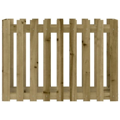 RABATA OGRODOWA Z PŁOTKIEM 100X50X70CM IMPREGNOWANA SOSNA