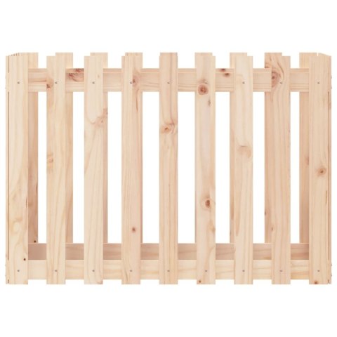 RABATA OGRODOWA Z PŁOTKIEM 100X50X70CM LITE DREWNO SOSNOWE