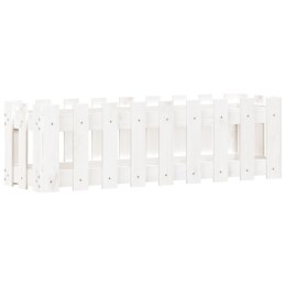 RABATA OGRODOWA Z PŁOTKIEM BIAŁA 100X30X30CM DREWNO SOSNOWE