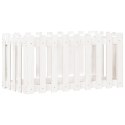 RABATA OGRODOWA Z PŁOTKIEM BIAŁA 100X50X50CM DREWNO SOSNOWE