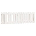 RABATA OGRODOWA Z PŁOTKIEM BIAŁA 150X50X50CM DREWNO SOSNOWE