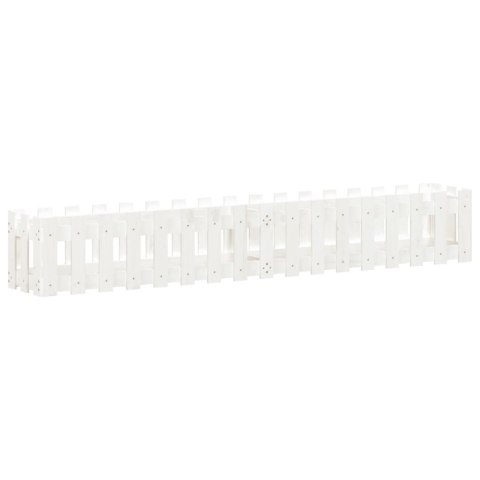 RABATA OGRODOWA Z PŁOTKIEM BIAŁA 200X30X30CM DREWNO SOSNOWE