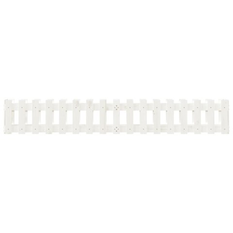 RABATA OGRODOWA Z PŁOTKIEM BIAŁA 200X30X30CM DREWNO SOSNOWE