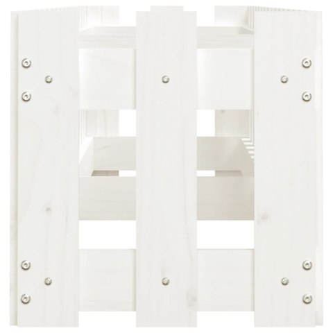 RABATA OGRODOWA Z PŁOTKIEM BIAŁA 200X30X30CM DREWNO SOSNOWE