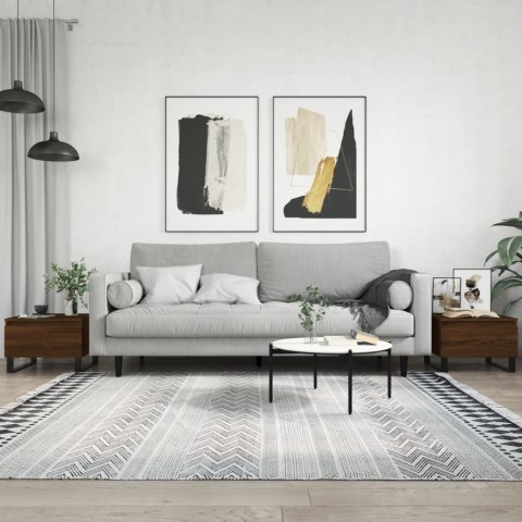 STOLIKI KAWOWE 2 SZT. BRĄZOWY DĄB 50X46X35CM