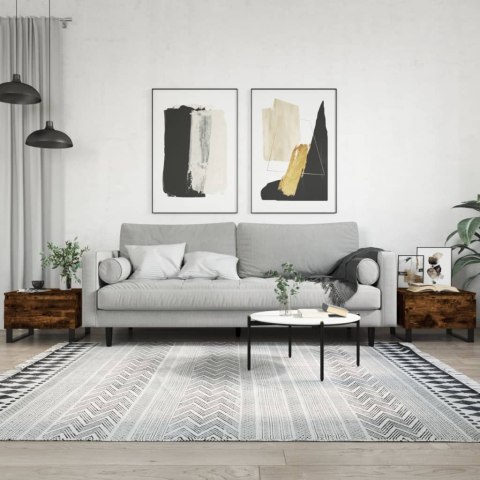STOLIKI KAWOWE 2 SZT. PRZYDYMIONY DĄB 50X46X35CM