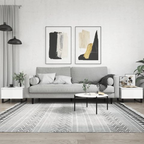 STOLIKI KAWOWE 2 SZT. POŁYSK BIAŁE 50X46X35CM
