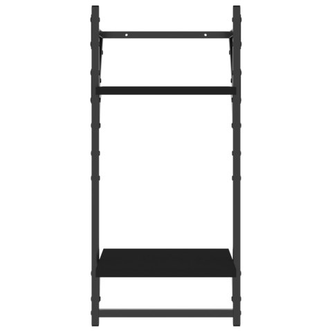 2-POZIOMOWE PÓŁKI Z DRĄŻKAMI 2 SZT CZARNE 30X25X65CM