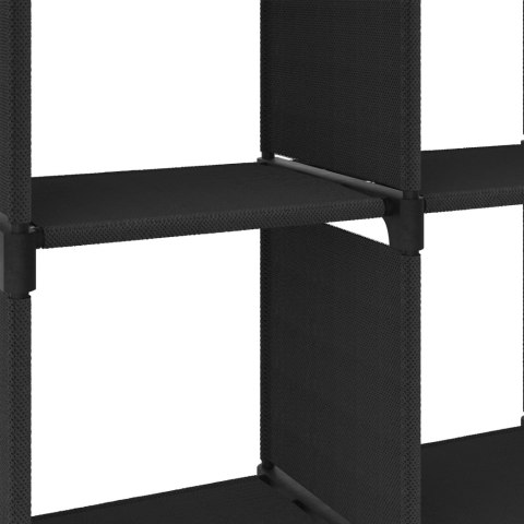 REGAŁ Z 6 PRZEGRODAMI CZARNY 103X30X72,5CM TKANINA