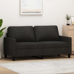 SOFA 2-OSOBOWA CZARNA 140CM TAPICEROWANA TKANINĄ