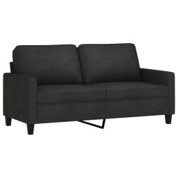 SOFA 2-OSOBOWA CZARNA 140CM TAPICEROWANA TKANINĄ