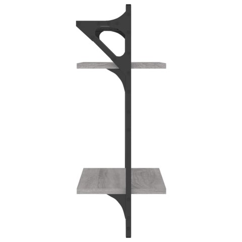 2-POZIOMOWE PÓŁKI Z DRĄŻKAMI 2 SZT. SZARY DĄB SONOMA