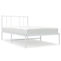 METALOWA RAMA ŁÓŻKA Z WEZGŁOWIEM BIAŁA 80X200CM