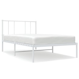 METALOWA RAMA ŁÓŻKA Z WEZGŁOWIEM BIAŁA 80X200CM