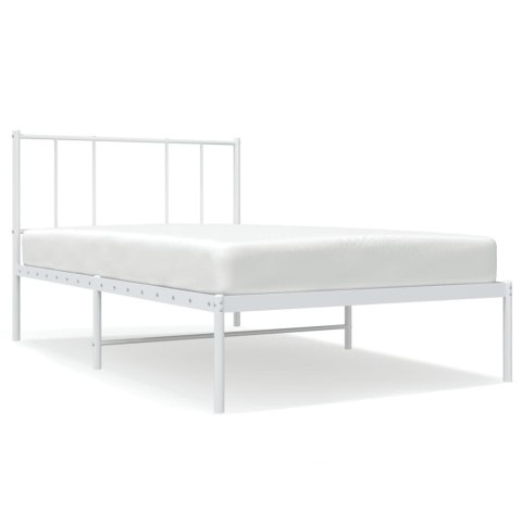 METALOWA RAMA ŁÓŻKA Z WEZGŁOWIEM BIAŁA 80X200CM