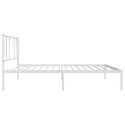 METALOWA RAMA ŁÓŻKA Z WEZGŁOWIEM BIAŁA 80X200CM