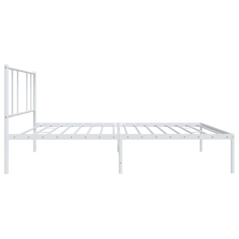 METALOWA RAMA ŁÓŻKA Z WEZGŁOWIEM BIAŁA 80X200CM