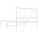 METALOWA RAMA ŁÓŻKA Z WEZGŁOWIEM BIAŁA 80X200CM