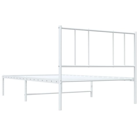 METALOWA RAMA ŁÓŻKA Z WEZGŁOWIEM BIAŁA 80X200CM