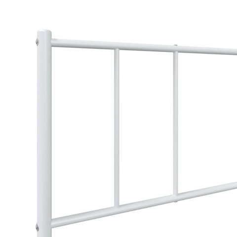 METALOWA RAMA ŁÓŻKA Z WEZGŁOWIEM BIAŁA 80X200CM