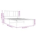 METALOWA RAMA ŁÓŻKA Z WEZGŁOWIEM BIAŁA 80X200CM