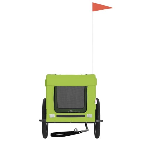 PRZYCZEPKA ROWEROWA DLA ZWIERZĄT PSA KOTA ZIELONO-CZARNA TKANINA OXFORD