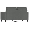 SOFA 2-OSOBOWA CIEMNOSZARA 120CM TAPICEROWANA TKANINĄ