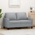 SOFA 2-OSOBOWA JASNOSZARA 120CM TAPICEROWANA TKANINĄ