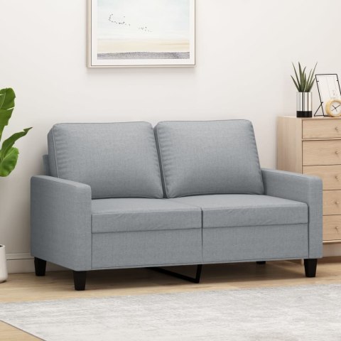 SOFA 2-OSOBOWA JASNOSZARA 120CM TAPICEROWANA TKANINĄ