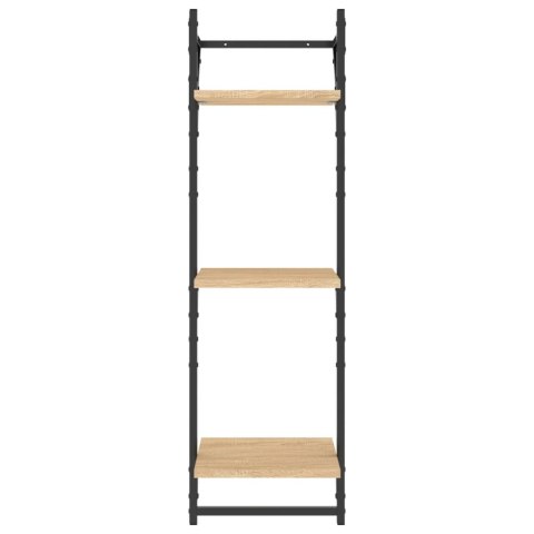 3-POZIOMOWE PÓŁKI Z DRĄŻKAMI 2 SZT. DĄB SONOMA 30X25X100CM