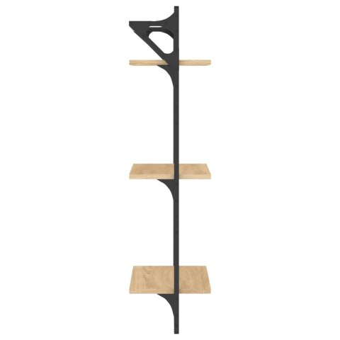 3-POZIOMOWE PÓŁKI Z DRĄŻKAMI 2 SZT. DĄB SONOMA 30X25X100CM