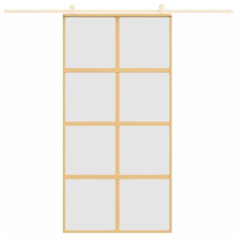 DRZWI PRZESUWNE ZŁOTE 102 5X205CM MROŻONE SZKŁO ESG