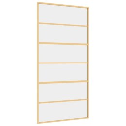 DRZWI PRZESUWNE ZŁOTE 102 5X205CM PRZEZROCZYSTE SZKŁO ESG