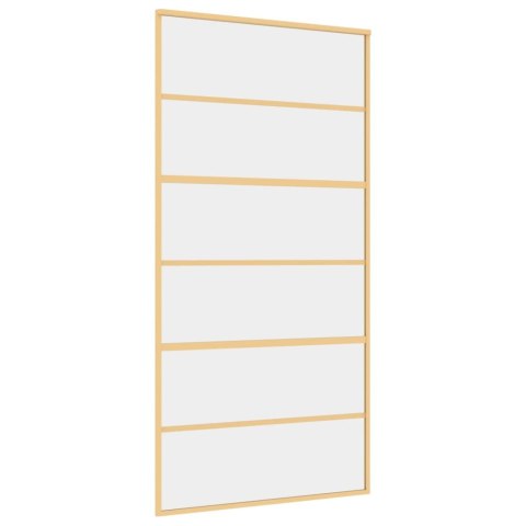 DRZWI PRZESUWNE ZŁOTE 102 5X205CM PRZEZROCZYSTE SZKŁO ESG