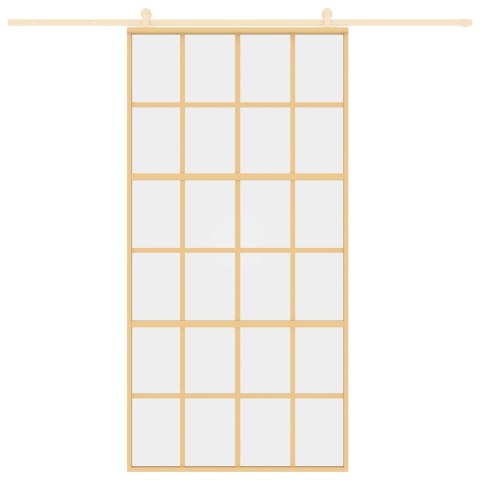 DRZWI PRZESUWNE ZŁOTE 102 5X205CM PRZEZROCZYSTE SZKŁO ESG