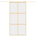 DRZWI PRZESUWNE ZŁOTE 102,5X205CM PRZEZROCZYSTE SZKŁO ESG