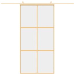 DRZWI PRZESUWNE ZŁOTE 102,5X205CM PRZEZROCZYSTE SZKŁO ESG