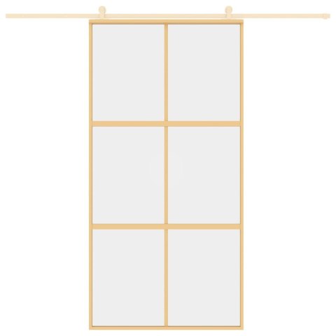 DRZWI PRZESUWNE ZŁOTE 102,5X205CM PRZEZROCZYSTE SZKŁO ESG
