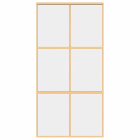 DRZWI PRZESUWNE ZŁOTE 102,5X205CM PRZEZROCZYSTE SZKŁO ESG