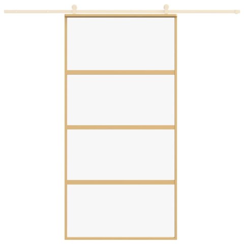 DRZWI PRZESUWNE ZŁOTE 102 5X205CM PRZEZROCZYSTE SZKŁO ESG