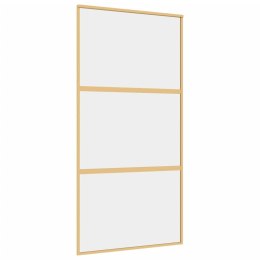 DRZWI PRZESUWNE ZŁOTE 102 5X205CM PRZEZROCZYSTE SZKŁO ESG