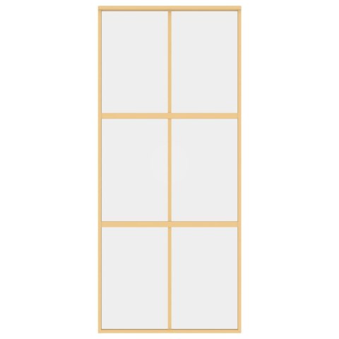 DRZWI PRZESUWNE ZŁOTE 90X205CM PRZEZROCZYSTE SZKŁO ESG