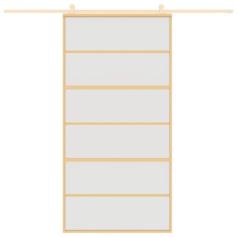 DRZWI PRZESUWNE ZŁOTE 102 5X205CM MROŻONE SZKŁO ESG