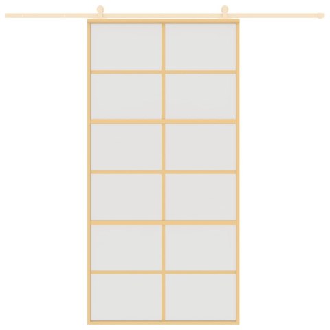 DRZWI PRZESUWNE ZŁOTE 102 5X205CM MROŻONE SZKŁO ESG