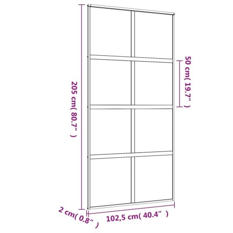 DRZWI PRZESUWNE ZŁOTE 102,5X205CM PRZEZROCZYSTE SZKŁO ESG