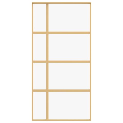 DRZWI PRZESUWNE ZŁOTE 102 5X205CM PRZEZROCZYSTE SZKŁO ESG